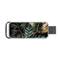 Tropical Leaves Foliage Monstera Nature Home Portable Usb Flash (two Sides) by Pakjumat