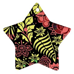 Flower Leaves Floral Flora Nature Ornament (star)