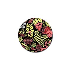 Flower Leaves Floral Flora Nature Golf Ball Marker (4 Pack) by Pakjumat