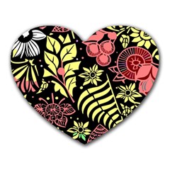 Flower Leaves Floral Flora Nature Heart Mousepad