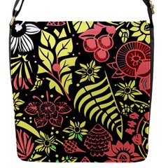 Flower Leaves Floral Flora Nature Flap Closure Messenger Bag (s) by Pakjumat