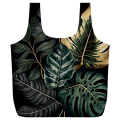 Tropical Leaves Foliage Monstera Nature Home Full Print Recycle Bag (xxl) by Pakjumat