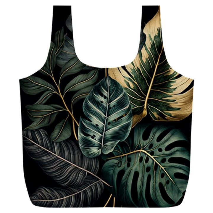 Tropical Leaves Foliage Monstera Nature Home Full Print Recycle Bag (XXXL)