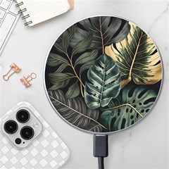 Tropical Leaves Foliage Monstera Nature Home Wireless Fast Charger(white) by Pakjumat