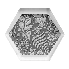 Flower Leaves Floral Flora Nature Hexagon Wood Jewelry Box by Pakjumat