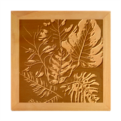 Tropical Leaves Foliage Monstera Nature Home Wood Photo Frame Cube by Pakjumat