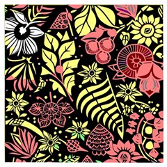 Flower Leaves Floral Flora Nature Wooden Puzzle Square by Pakjumat