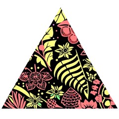 Flower Leaves Floral Flora Nature Wooden Puzzle Triangle