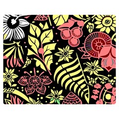 Flower Leaves Floral Flora Nature Premium Plush Fleece Blanket (medium) by Pakjumat