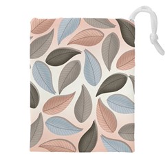 Leaves Pastel Background Nature Drawstring Pouch (5xl) by Pakjumat