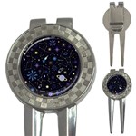 Starry Night  Space Constellations  Stars  Galaxy  Universe Graphic  Illustration 3-in-1 Golf Divots Front