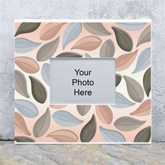 Leaves Pastel Background Nature White Wall Photo Frame 5  X 7  by Pakjumat