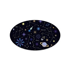 Starry Night  Space Constellations  Stars  Galaxy  Universe Graphic  Illustration Sticker Oval (100 Pack) by Pakjumat