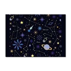 Starry Night  Space Constellations  Stars  Galaxy  Universe Graphic  Illustration Sticker A4 (10 Pack) by Pakjumat