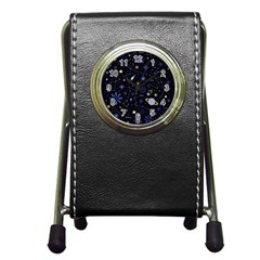 Starry Night  Space Constellations  Stars  Galaxy  Universe Graphic  Illustration Pen Holder Desk Clock by Pakjumat