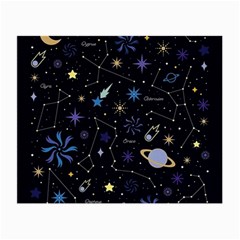 Starry Night  Space Constellations  Stars  Galaxy  Universe Graphic  Illustration Small Glasses Cloth (2 Sides) by Pakjumat