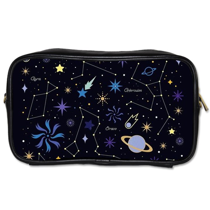 Starry Night  Space Constellations  Stars  Galaxy  Universe Graphic  Illustration Toiletries Bag (One Side)