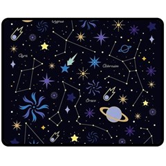 Starry Night  Space Constellations  Stars  Galaxy  Universe Graphic  Illustration Fleece Blanket (medium) by Pakjumat