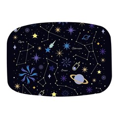 Starry Night  Space Constellations  Stars  Galaxy  Universe Graphic  Illustration Mini Square Pill Box by Pakjumat