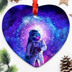 The Cosmonaut Galaxy Art Space Astronaut Ornament (heart)