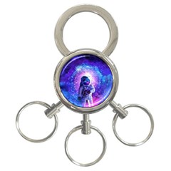 The Cosmonaut Galaxy Art Space Astronaut 3-ring Key Chain by Pakjumat