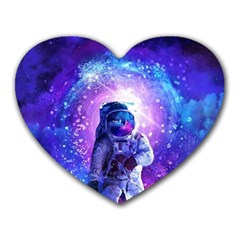 The Cosmonaut Galaxy Art Space Astronaut Heart Mousepad