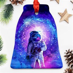 The Cosmonaut Galaxy Art Space Astronaut Bell Ornament (two Sides) by Pakjumat