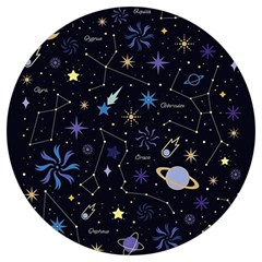 Starry Night  Space Constellations  Stars  Galaxy  Universe Graphic  Illustration Round Trivet by Pakjumat