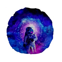 The Cosmonaut Galaxy Art Space Astronaut Standard 15  Premium Flano Round Cushions by Pakjumat