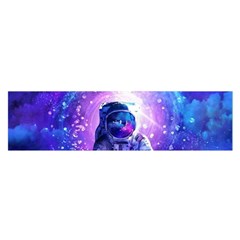 The Cosmonaut Galaxy Art Space Astronaut Oblong Satin Scarf (16  X 60 ) by Pakjumat