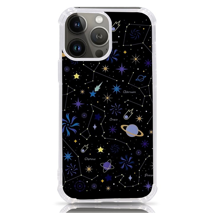 Starry Night  Space Constellations  Stars  Galaxy  Universe Graphic  Illustration iPhone 13 Pro Max TPU UV Print Case