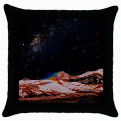 Retro Vintage Space Galaxy Throw Pillow Case (black) by Pakjumat