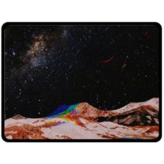 Retro Vintage Space Galaxy Fleece Blanket (large) by Pakjumat