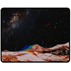 Retro Vintage Space Galaxy Fleece Blanket (medium) by Pakjumat