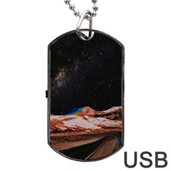 Retro Vintage Space Galaxy Dog Tag Usb Flash (one Side) by Pakjumat