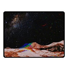 Retro Vintage Space Galaxy Two Sides Fleece Blanket (small) by Pakjumat