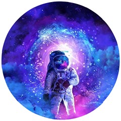 The Cosmonaut Galaxy Art Space Astronaut Wooden Puzzle Round by Pakjumat