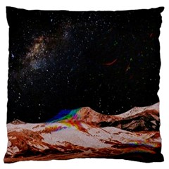 Retro Vintage Space Galaxy Large Premium Plush Fleece Cushion Case (one Side) by Pakjumat