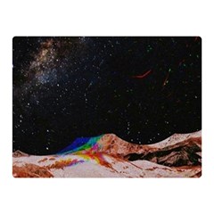 Retro Vintage Space Galaxy Two Sides Premium Plush Fleece Blanket (mini) by Pakjumat