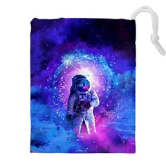 The Cosmonaut Galaxy Art Space Astronaut Drawstring Pouch (5xl) by Pakjumat