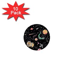 Animals Galaxy Space 1  Mini Buttons (10 Pack)  by Pakjumat