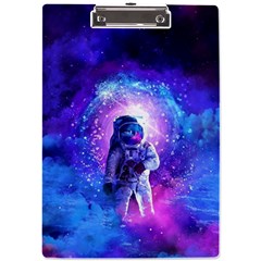 The Cosmonaut Galaxy Art Space Astronaut A4 Acrylic Clipboard by Pakjumat