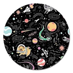 Animals Galaxy Space Magnet 5  (round) by Pakjumat