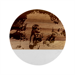 The Cosmonaut Galaxy Art Space Astronaut Marble Wood Coaster (round) by Pakjumat