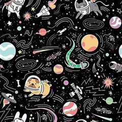 Animals Galaxy Space Play Mat (rectangle) by Pakjumat