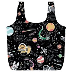 Animals Galaxy Space Full Print Recycle Bag (xl) by Pakjumat