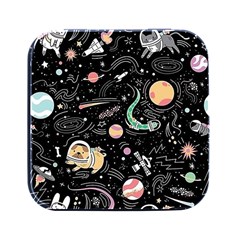 Animals Galaxy Space Square Metal Box (black) by Pakjumat