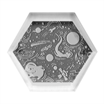 Animals Galaxy Space Hexagon Wood Jewelry Box Front