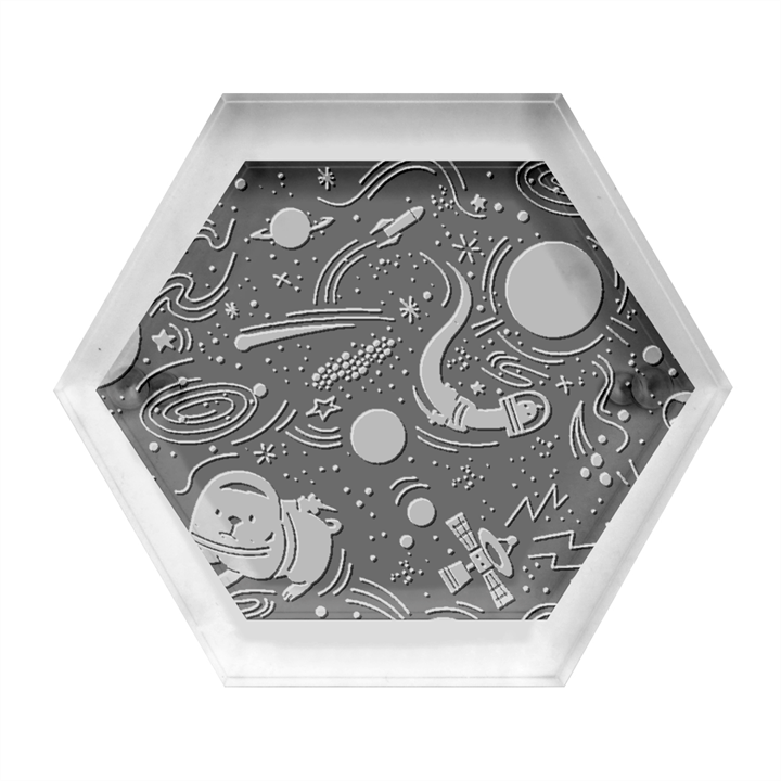 Animals Galaxy Space Hexagon Wood Jewelry Box