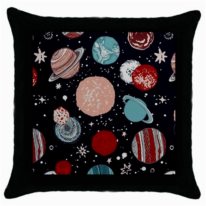 Space Galaxy Pattern Throw Pillow Case (Black)